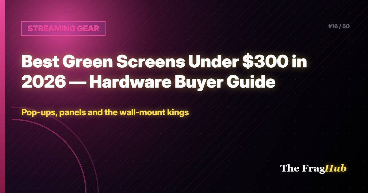 STREAMING GEAR: Best Green Screens Under $300 in 2026 — Hardware Buyer Guide