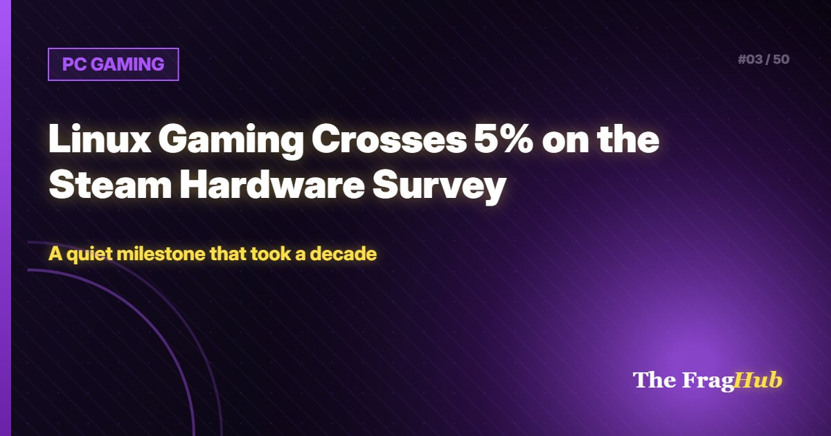 PC GAMING: Linux Gaming Crosses 5% on the Steam Hardware Survey