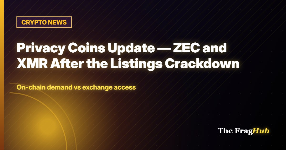 CRYPTO NEWS: Privacy Coins Update — ZEC and XMR After the Listings Crackdown