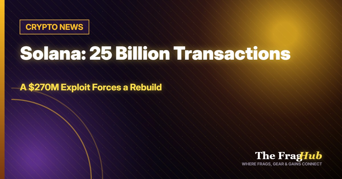 CRYPTO NEWS: Solana Processed 25 Billion Transactions in Q1 — Then a $270M Exploit Forced a Security Rebuild