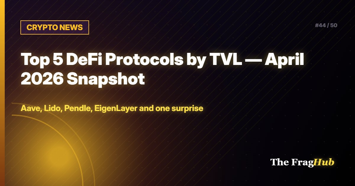 CRYPTO NEWS: Top 5 DeFi Protocols by TVL — April 2026 Snapshot